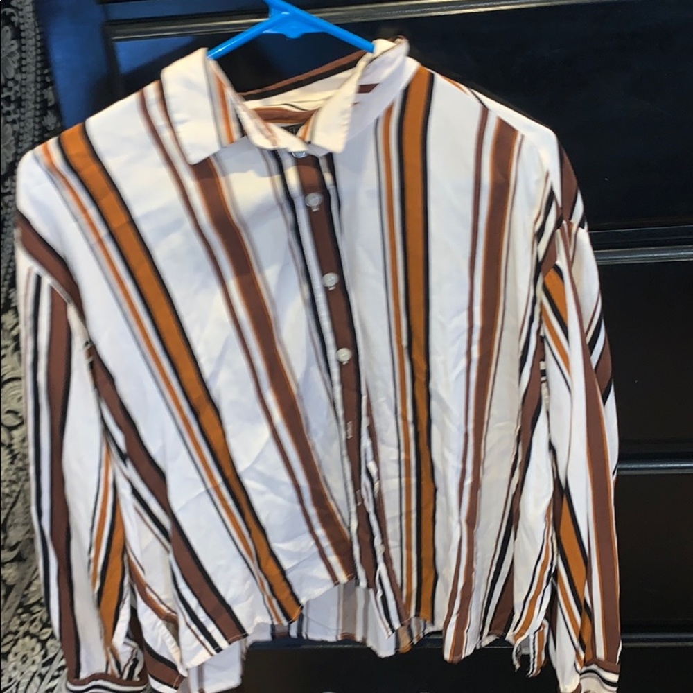 A striped button up